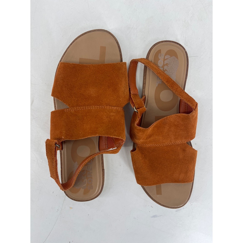Sorel Ella II Sandal Womens 7 Burnt Orange Excellent Suede Slingback Flat NL4665 - Picture 7 of 7